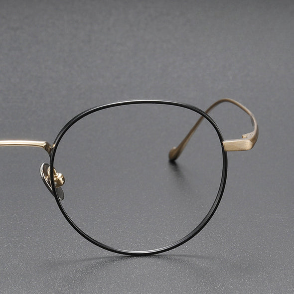 Titanium Vintage Round Eyeglasses Frames chord-C