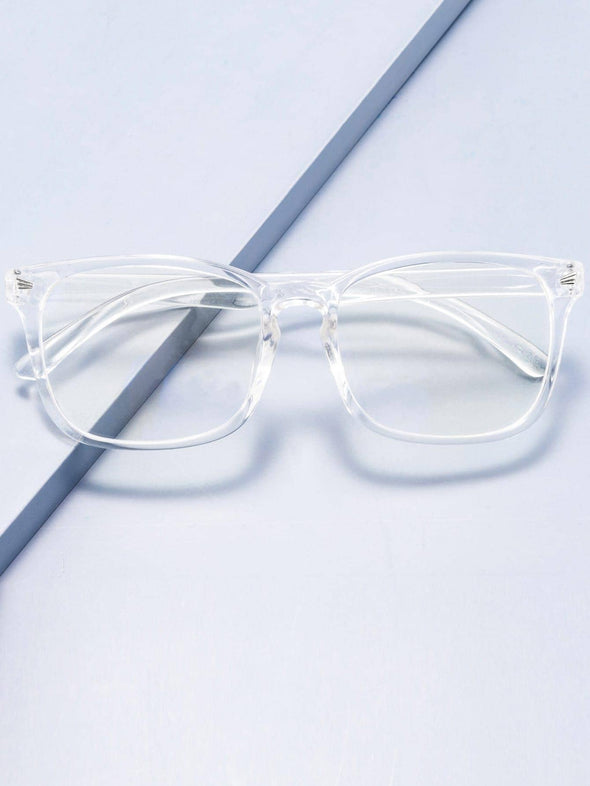 Men Anti-Blue Light Clear Acrylic Frame Glasses