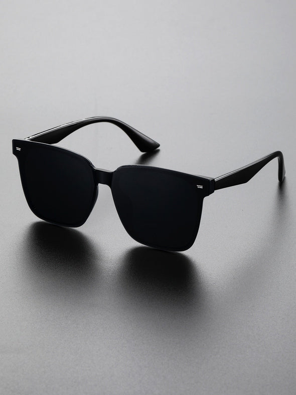 1pc Classical Simplicity Square Design Black Fashion Sunglasses For Men Travel Outdoor Daliy Clothing Accessories