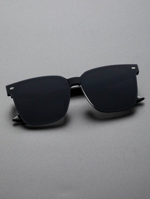 1pc Classical Simplicity Square Design Black Fashion Sunglasses For Men Travel Outdoor Daliy Clothing Accessories