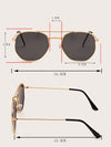 1pair Unisex Top Bar Geometric Frame Vintage Sunglasses