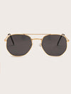 1pair Unisex Top Bar Geometric Frame Vintage Sunglasses