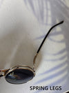 1pair Men Round Metal Frame Flip-up Vintage Fashion Glasses For Daily Life