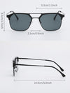 1pc Square Metallic Decor Fashionable Aviator Sunglasses