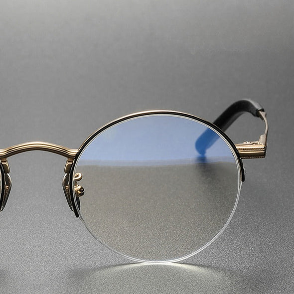 Titanium Semi-Rimless Oval Glasses Frames S-185T