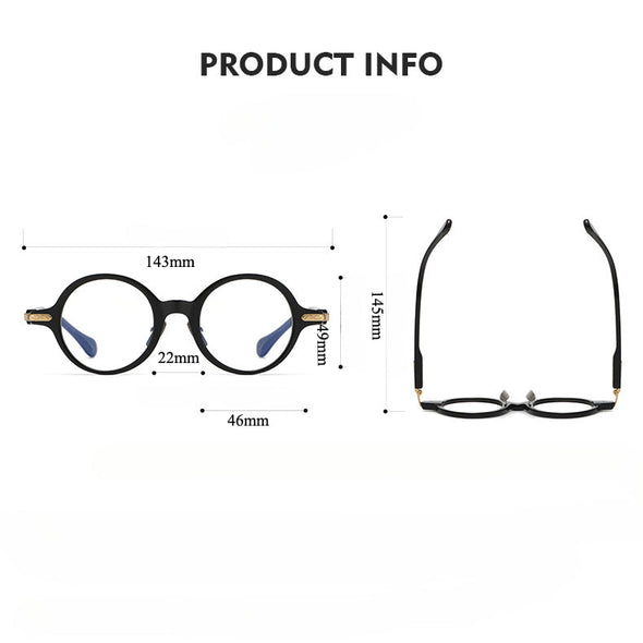 Titanium Vintage Round Eyeglasses Frames 80854