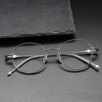 Titanium Vintage Oval Eyeglasses Frames EP