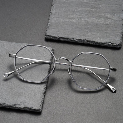 Titanium Geometric Glasses Frame KMN7311