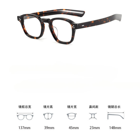 Retro Acetate Square Glasses Frames 8139-S