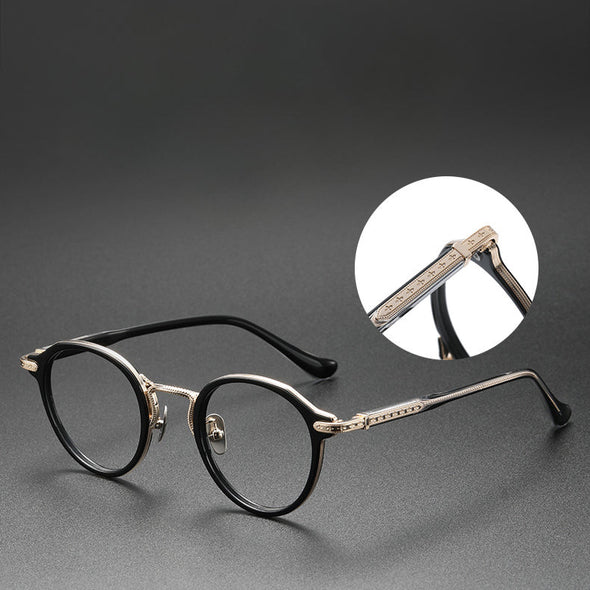 Titanium Vintage Round Eyeglasses Frames BRAGILE +