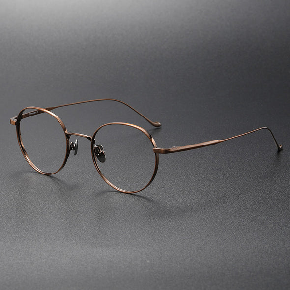 Titanium Vintage Round Eyeglasses Frames chord-C