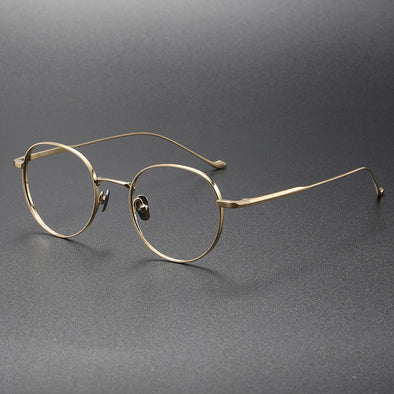 Titanium Vintage Round Eyeglasses Frames chord-C