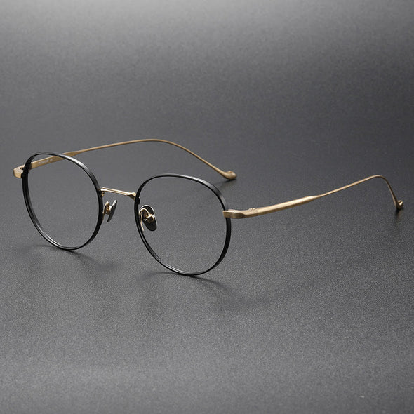 Titanium Vintage Round Eyeglasses Frames chord-C