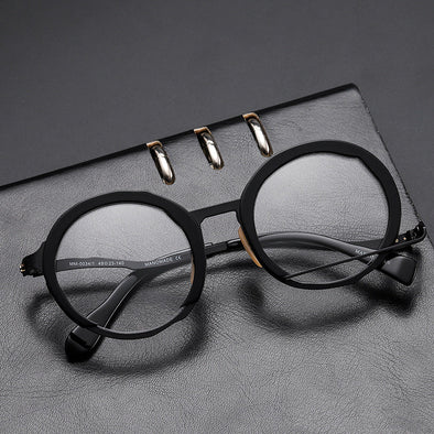 Titanium Vintage Round Eyeglasses Frames MM0034