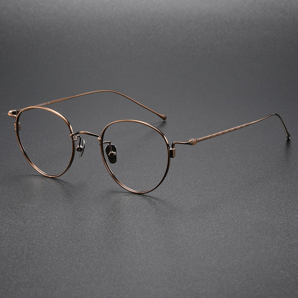 Titanium Vintage Oval Eyeglasses Frames 164