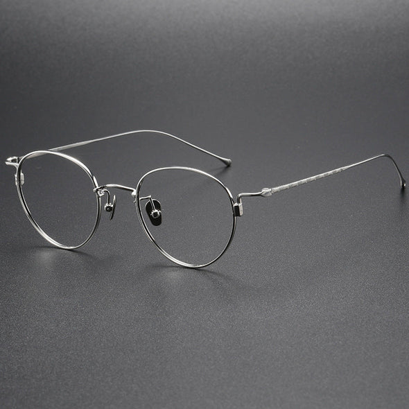 Titanium Vintage Oval Eyeglasses Frames 164