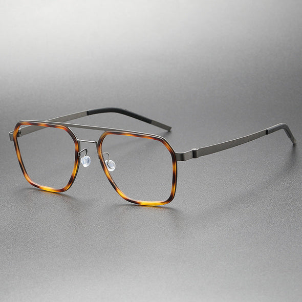 Retro Titanium Square Glasses Frame 9753