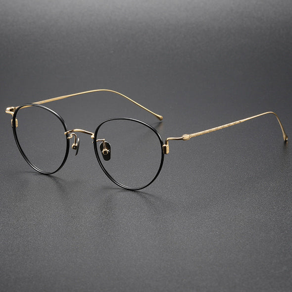 Titanium Vintage Oval Eyeglasses Frames 164