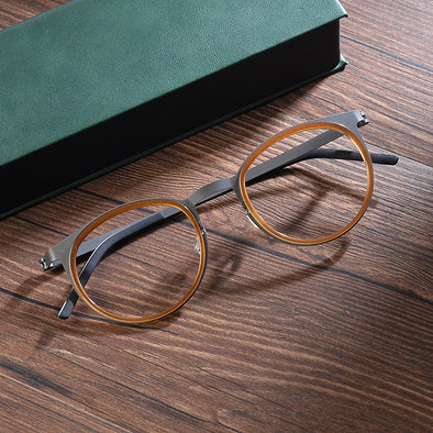 Titanium Vintage Round Eyeglasses Frames  9704