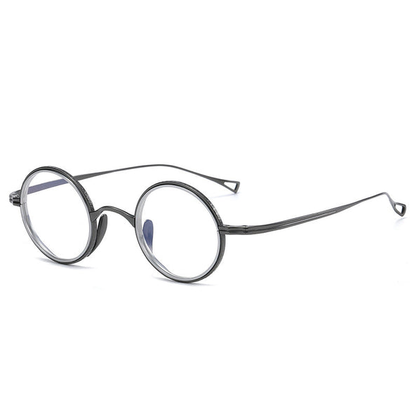 Titanium Vintage Round Eyeglasses Frames KMN123