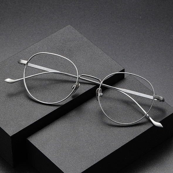 Titanium Vintage Round Eyeglasses Frames chord-C