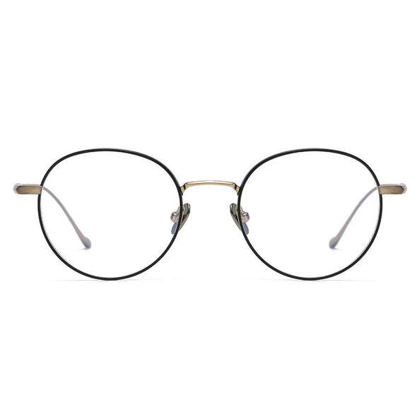 Titanium Vintage Round Eyeglasses Frames chord-C