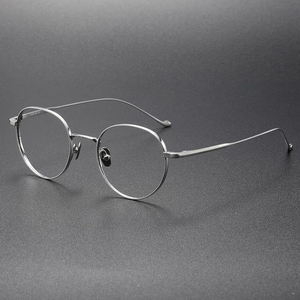 Titanium Vintage Round Eyeglasses Frames chord-C