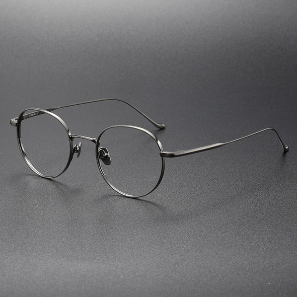 Titanium Vintage Round Eyeglasses Frames chord-C