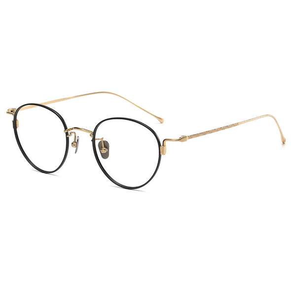 Titanium Vintage Oval Eyeglasses Frames 164