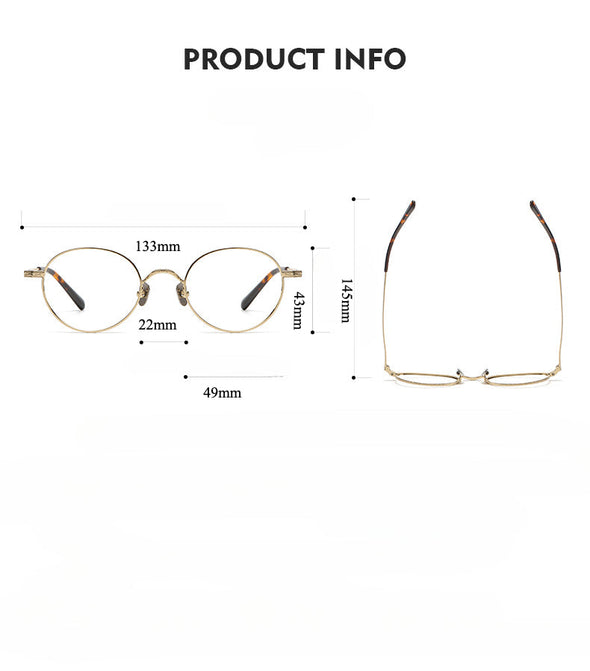 Titanium Vintage Round Eyeglasses Frames KMN01TR