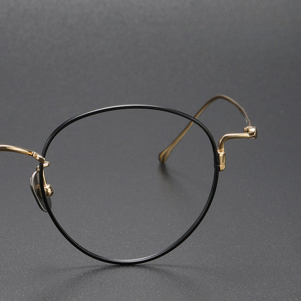 Titanium Vintage Oval Eyeglasses Frames 164