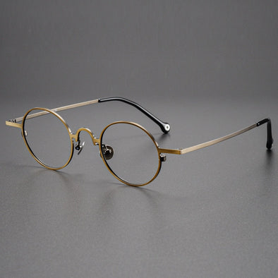 Briar Titanium Vintage Round Eyeglasses Frames