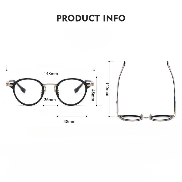 Titanium Vintage Round Eyeglasses Frames BRAGILE +