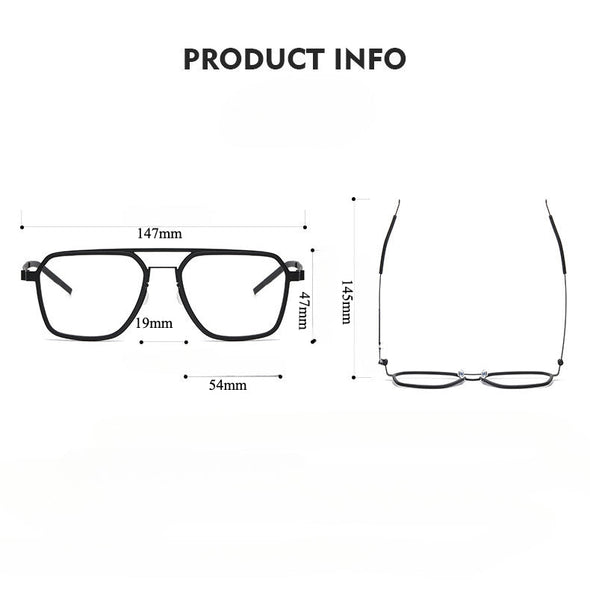 Retro Titanium Square Glasses Frame 9753