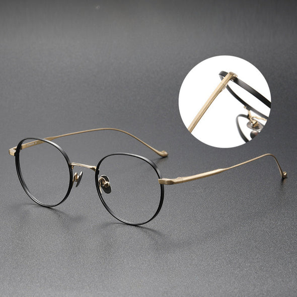 Titanium Vintage Round Eyeglasses Frames chord-C