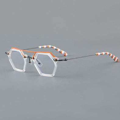 Nurhan Retro Acetate Titanium Glasses Frame