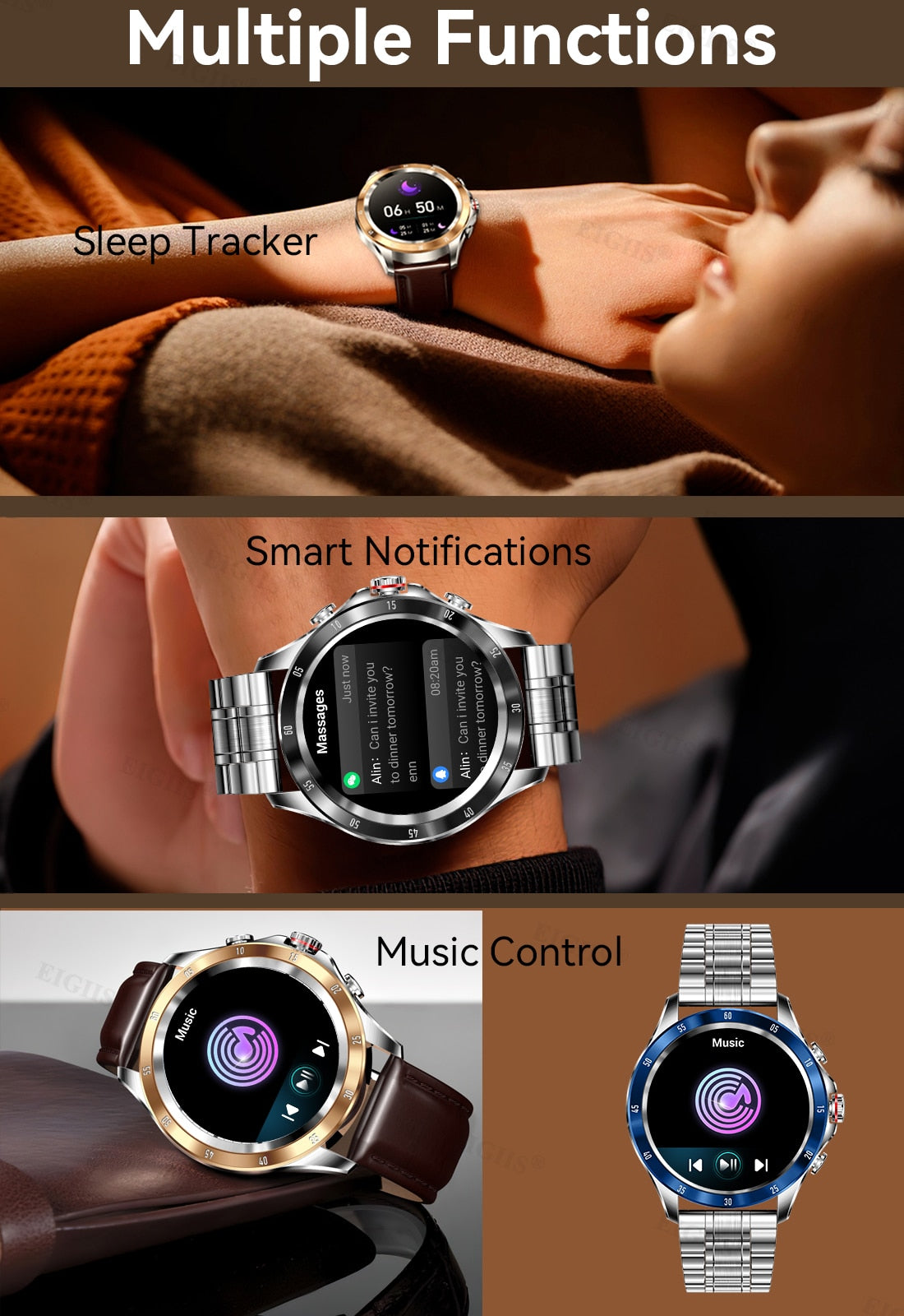 Nektom Smart Watch Men 1.85'' 5ATM Waterproof Heart Rate Monitor Pedometer  Watches – Nektom Watches