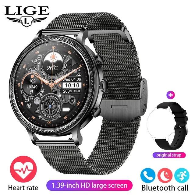 2024 LIGE Luxury Smart Watches For Women Bluetooth Call Connected Phone  Women Watch Health Monitor Sports Smartwatch Women Gift